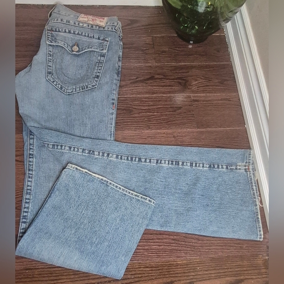 True Religion Sky Blue Bootcut Jeans - Picture 7 of 9